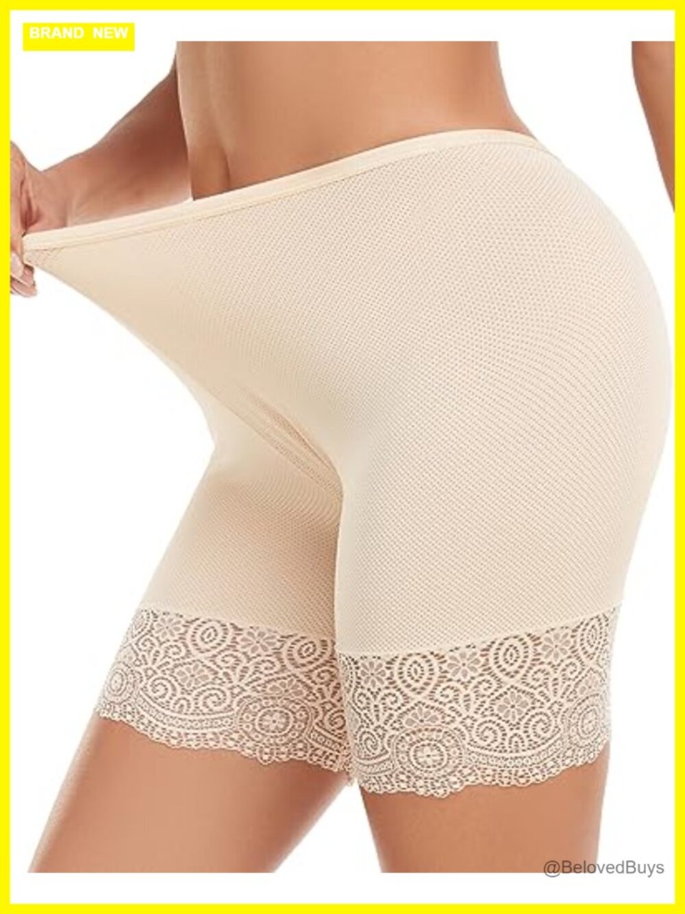 Seamless Anti Chafing Slip Shorts Lace Hem Cooling Under Dress Shapewear
